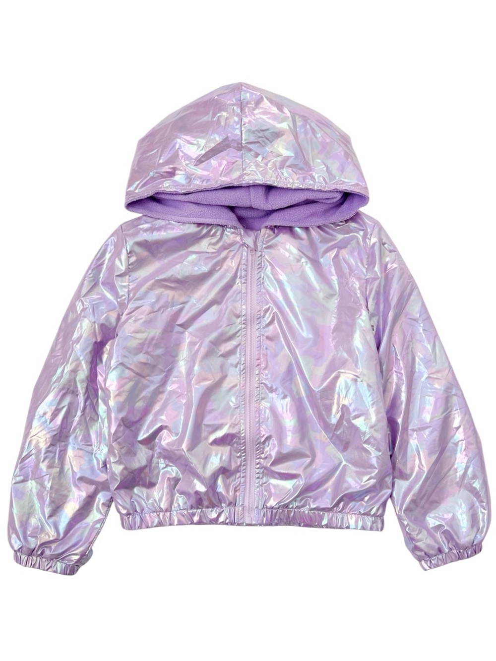 Girls size 9-10 iridescent purple fleece jacket